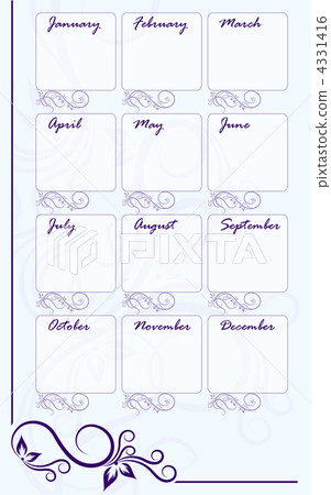 Blue Calendar template. Vintage style. Blue Calendar template. Vintage style. 4331416
