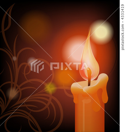 Burning candle on dark background Burning candle on dark background 4331419