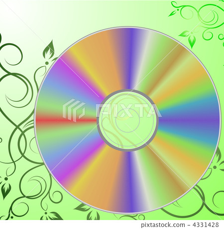 Compact Disc on the floral background. Compact Disc on the floral background. 4331428