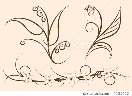 Set of three floral decors 4331432