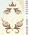 Vintage frame with crown 4331589