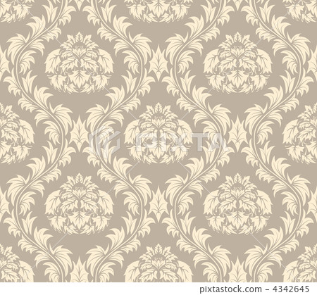 seamless damask pattern - Stock Illustration [4342645] - PIXTA