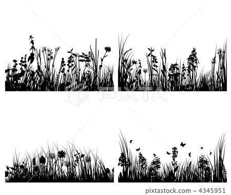 Set of  meadow background. Vector illustration 4345951