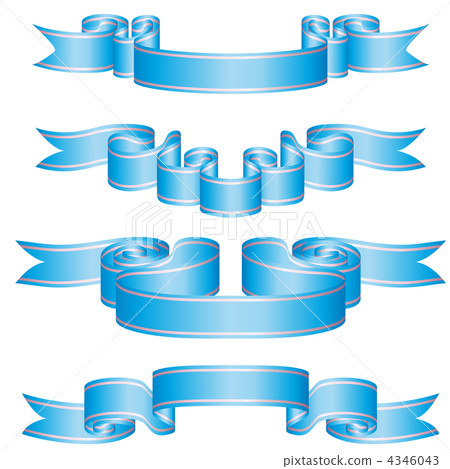 set of blue ribbons - Stock Illustration [4346043] - PIXTA