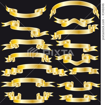 golden ribbons - Stock Illustration [4346046] - PIXTA