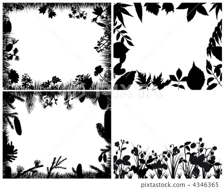 set of grass silhouettes 4346365