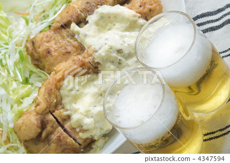 Chicken soba and beer Chicken soba and beer 4347594