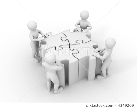 People with puzzle People with puzzle 4349209