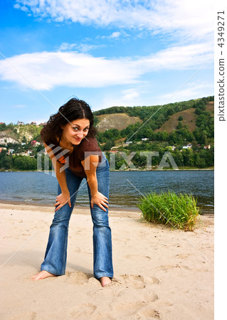 The happy beautiful girl on the river The happy beautiful girl on the river 4349271