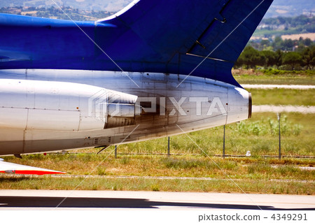 The jet engine of the Russian plane. The airport. The jet engine of the Russian plane. The airport. 4349291