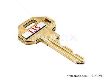 Key from a bank cell. Isolated on a white Key from a bank cell. Isolated on a white 4349293
