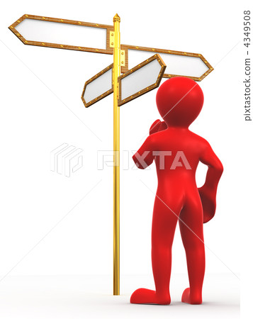 Man and blank arrows directions Man and blank arrows directions 4349508