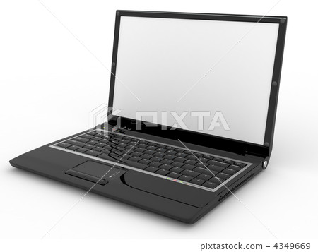 Opened laptop on white isolated background Opened laptop on white isolated background 4349669