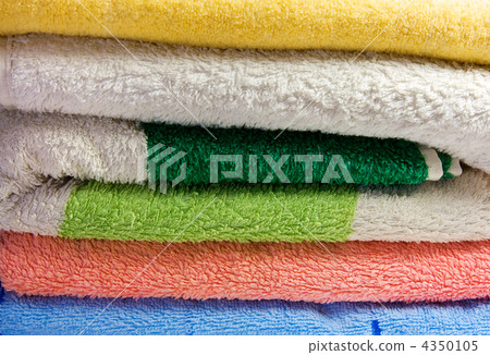Stack offolded brightly color beach towels Stack offolded brightly color beach towels 4350105