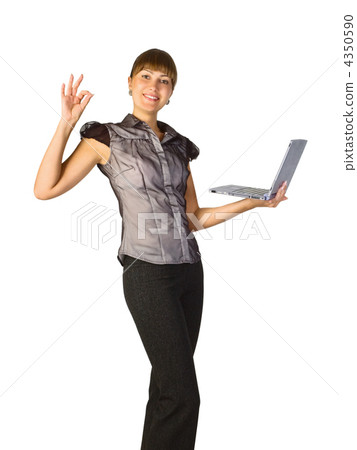Beautiful businesswoman with laptop Beautiful businesswoman with laptop 4350590