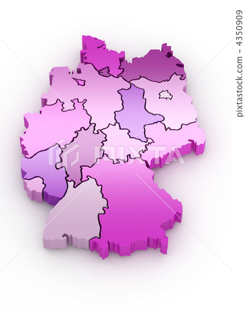 Three-dimensional map of Germany. 3d Three-dimensional map of Germany. 3d 4350909