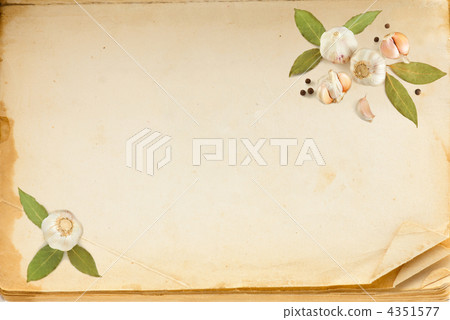 Old book page, and spices with space for your text Old book page, and spices with space for your text 4351577
