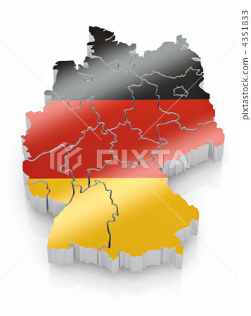 Map of Germany in German flag colors - Stock Illustration [4351833] - PIXTA