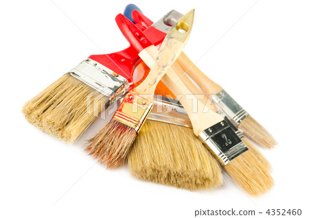 Painter working tools. Set of paintbrushes for home renovation. Painter working tools. Set of paintbrushes for home renovation. 4352460