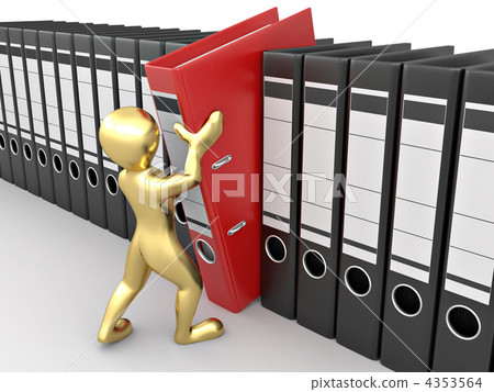 Men with archive from folders. 4353564