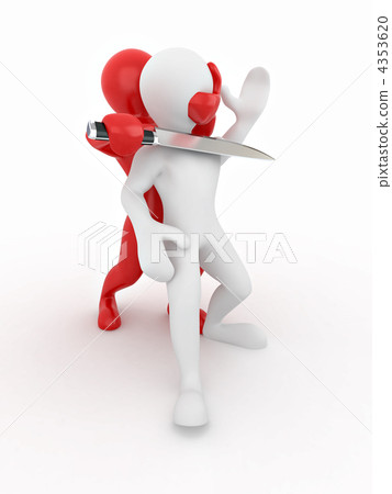 Hostage. Two men on white isolated background 4353620