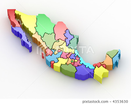 Three-dimensional map of Mexico Three-dimensional map of Mexico 4353630
