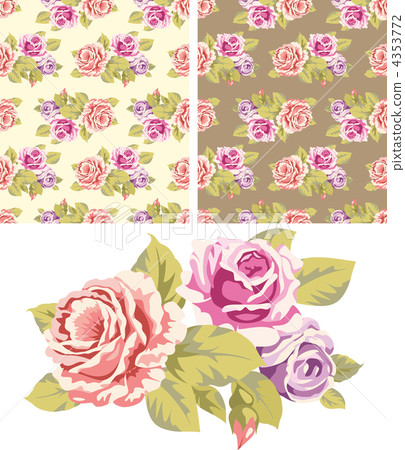 Seamless Rose Background Set Seamless Rose Background Set 4353772