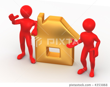Two men with sign home Two men with sign home 4353868