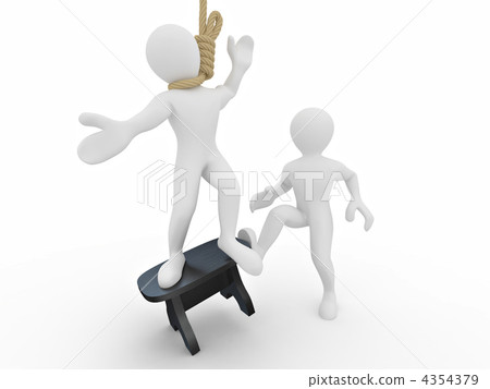 Men on the gallows and butcher 4354379