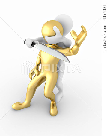 Hostage. Two men on white isolated background 4354381