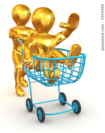 Two men with consumer's basket Two men with consumer's basket 4354498