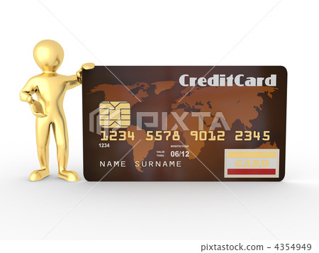 Men with credit card on white isolated background 4354949