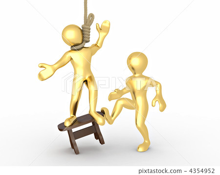 Men on the gallows and butcher 4354952