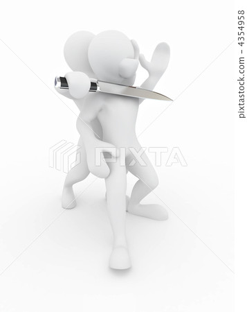 Hostage. Two men on white isolated background 4354958