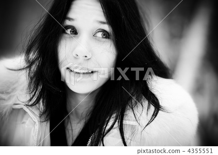 Young woman with freaky smile portrait 4355551