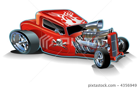 Cartoon retro hot rod 4356949