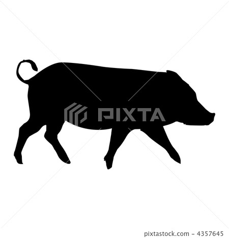 Walking pig silhouette Walking pig silhouette 4357645