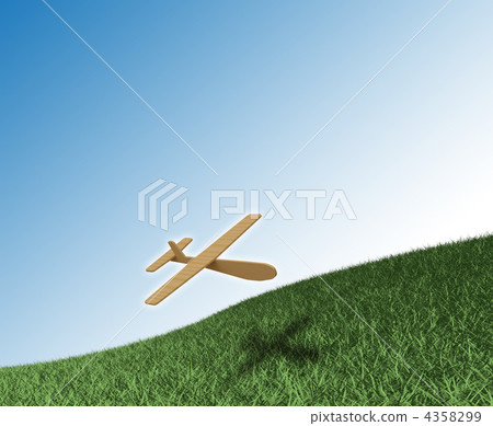 飛機 三維 草原 4358299