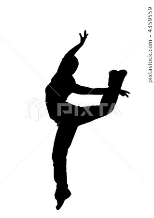 black silhouette of a dancer on a white background black silhouette of a dancer on a white background 4359559
