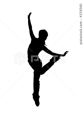 street dancer silhouette on white background street dancer silhouette on white background 4359560