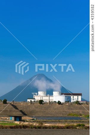 Geothermal power plants and Kami-dake 4359582