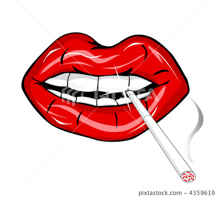 cigarette in mouth 4359619