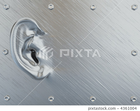 Metallic ear on abstract dirty background Metallic ear on abstract dirty background 4361004