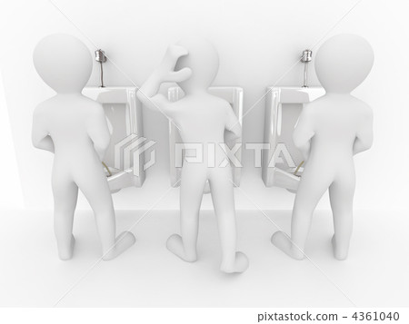 Men with urinal ob white isolated background Men with urinal ob white isolated background 4361040
