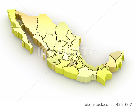 Three-dimensional map of Mexico Three-dimensional map of Mexico 4361067