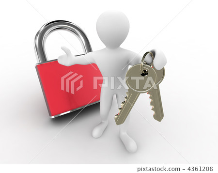 Men with keys and lock Men with keys and lock 4361208