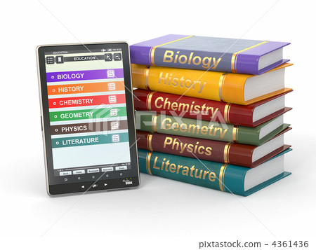 E-book reader. Textbooks and tablet pc. E-book reader. Textbooks and tablet pc. 4361436