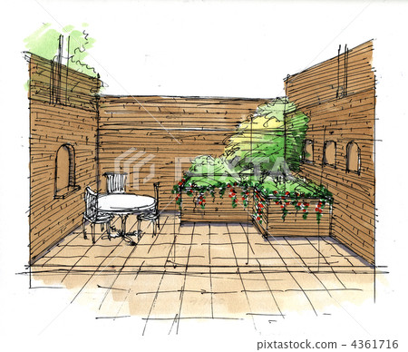 Architectural Drawing Of The Courtyard Stock Photo Picture And Royalty  Free Image Image 30621426