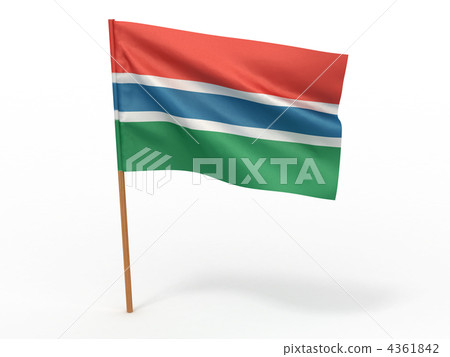 flag fluttering in the wind. Gambia 4361842