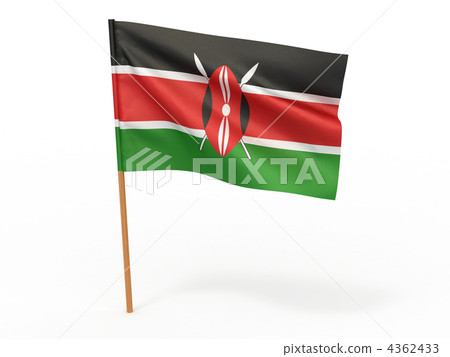 flag fluttering in the wind. Kenia flag fluttering in the wind. Kenia 4362433